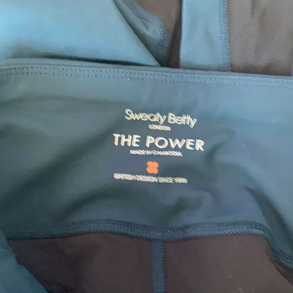 EUC Sweaty Betty Power Mesh Leggings in Beetle Blue XS - Picture 9 of 13